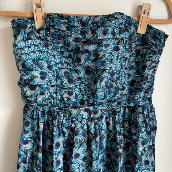 Blue Strapless Dress - Picture 3 of 4